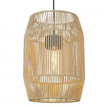  6073-O1P NB-SS - Seabrooke Outdoor 1 Light Pendant in Natural Black